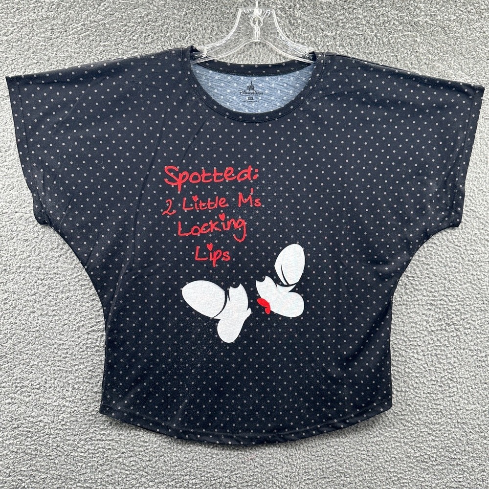 Disney Womens Minnie Mouse Graphic Top XXL Polka Dot Theme Park Vacation Resort